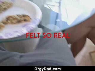 step daughter and friend team up for threesome with big cock uncle