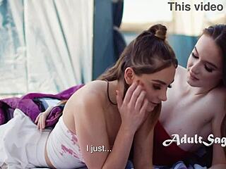 Brunette Stepsisters Engage in Lesbian Fucking During Holiday Vacation