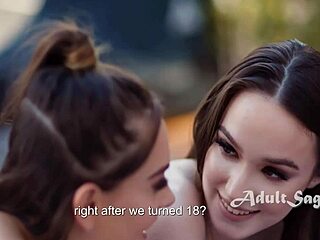 Brunette Stepsisters Engage in Lesbian Fucking During Holiday Vacation