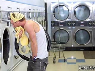 hairy teen party turns into laundry day foursome with friends