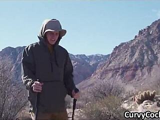 Teen sucks cock during hiking trip then fucks at home