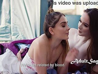 Brunette Stepsisters Engage in Lesbian Fucking During Holiday Vacation