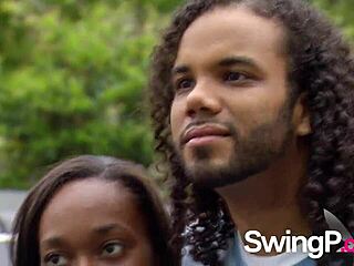 Hot Swinger Black Couple Engages in Steamy Softcore Sex Game