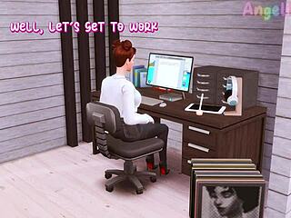 futanari boss seduces secretary in sims 4 anime hentai with deep throat action.