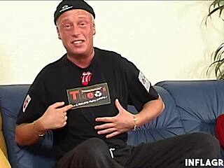 Pierced european blondie with big tits gives handjob and blowjob