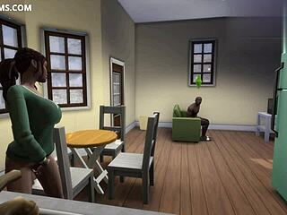 Teen Bent Over Fucks Monster Cock