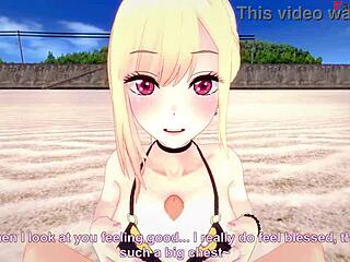 MARIN KITAGAWA ON BEACH HENTAI POV