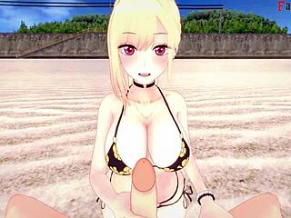 MARIN KITAGAWA ON BEACH HENTAI POV