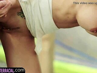 European babe takes big black cock in glamorous foursome