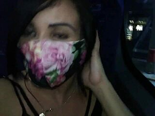 Depilated pussy horny on bus trip