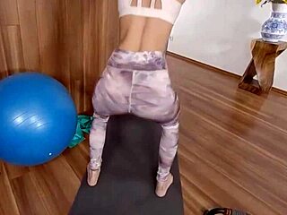 flexible freya dee bends in tight yoga pants