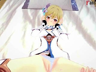 traveler lumine getting fucked in genshin impact game for free.