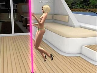 club babe shows cameltoe at yacht party