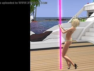 club babe shows cameltoe at yacht party