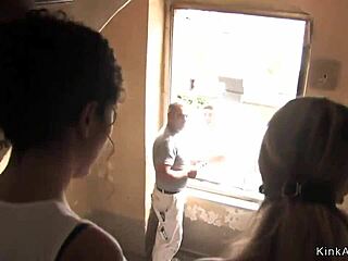 Czech Blonde Beauty Bound and Fucked in Public BDSM