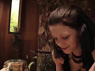 brunette goth teen babe with big tits in massage