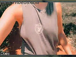 wife dare, wanna flash side boob on public bench?