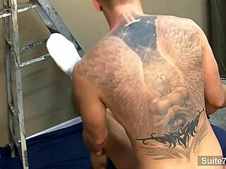 tattooed gay workers engage in intense activities