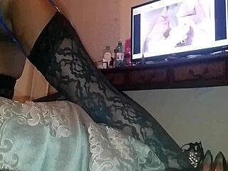 Ebony sucks and licks black cock hard