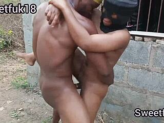 young girl begs for gentle treatment with her shaved pussy outdoors