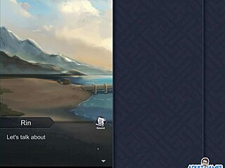 Rin jerks dick off in kinky hentai game