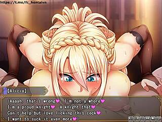 The princess knight faces defeat in this anime game