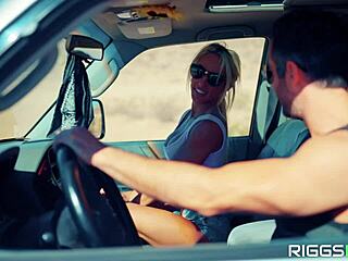 Wow, fitness model gets creampied in public with that big cock! 💦