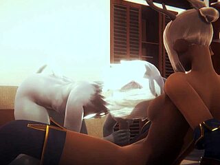 Cat Boy Fucked Hard by Two Futanari Girls in Furry Yaoi Hentai