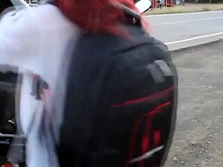 A carona with big tits and voyeur elements