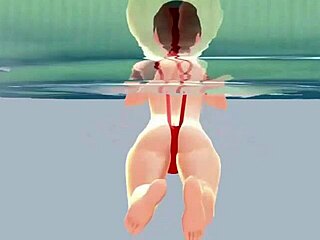 【Leo】 Anime Girl Swam In Small 18+ Micro Bikini 【Nip Slip】