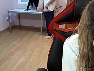 Step sister fucks stranger while i study