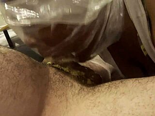 Why Does This Black Bitch Puke on Small 18+ Dick with Bag on Head?