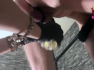 watching close up as femdom milks my restrained sub's cock to ruined orgasms.