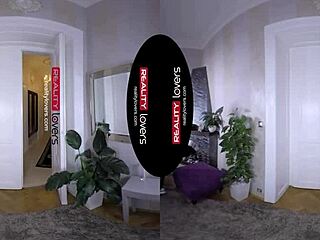 In VR, a black guy fucks a blonde bent over in doggystyle.