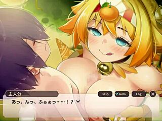 Monster girl gives titty fuck with big tits