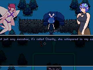 lovely lesbian succubus in hentai game