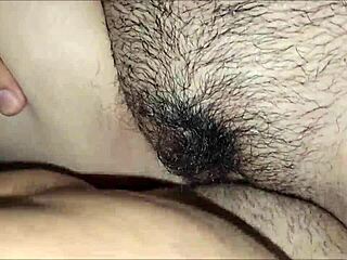 she opens her wet big pussy for small cock pov