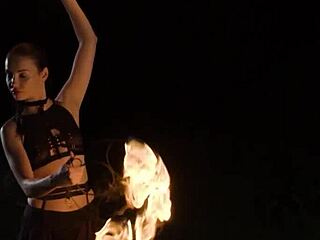 Teen Elilith Noir Teases with Fire and Shows Off Her Stunning Big Ass