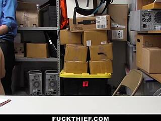 Teen thief gets caught and sucks big cock at flea market!