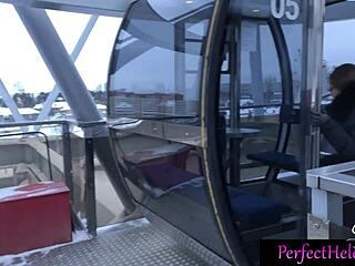 Hot girl swallows stranger's cum after public blowjob at resort