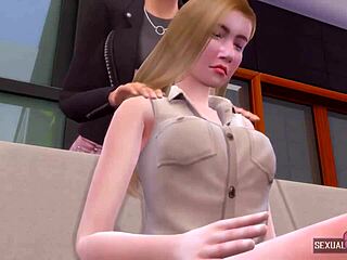 Friend's First Lesbian Experience in 3D