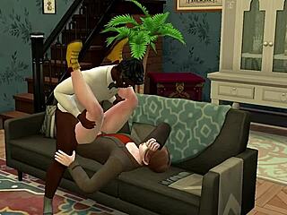 Intense gay threesome with big black cocks