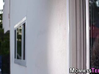 Mature stepmom licks teen's pussy in taboo lesbian encounter!