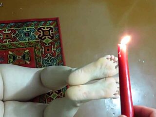 mature couple explores foot fetish with tickling and wax domination at home
