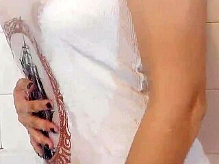 Teen Alt Slut Strips Topless in Steamy Shower Tease