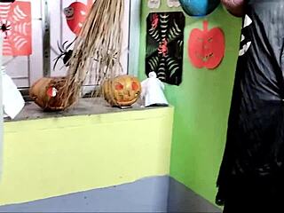 stepmom wishes stepson to fuck her in halloween hindi voice scene