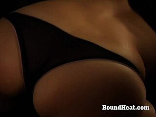 Intense spanking of big ass in thongs during domination