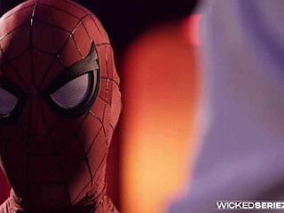 spidey pool xxx parody scene 3 with blake blossom bent over for monster cock action.