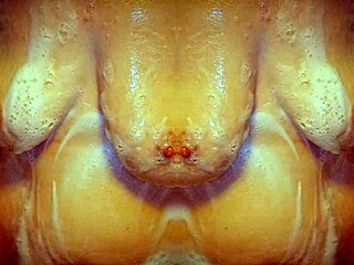 Milf's Sensual Shower Scene with Erotic Mirror Reflection and Soapy Massage