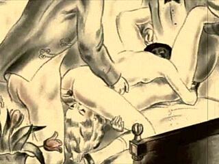 vintage erotic anime illustration